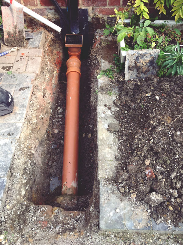 New drain pipe installed